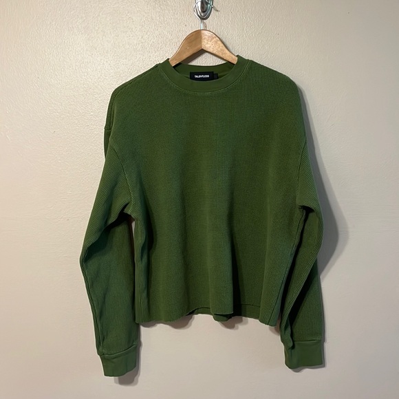 SOLD - Talentless Waffle Thermal Crewneck Sweatshirt - Picture 1 of 8